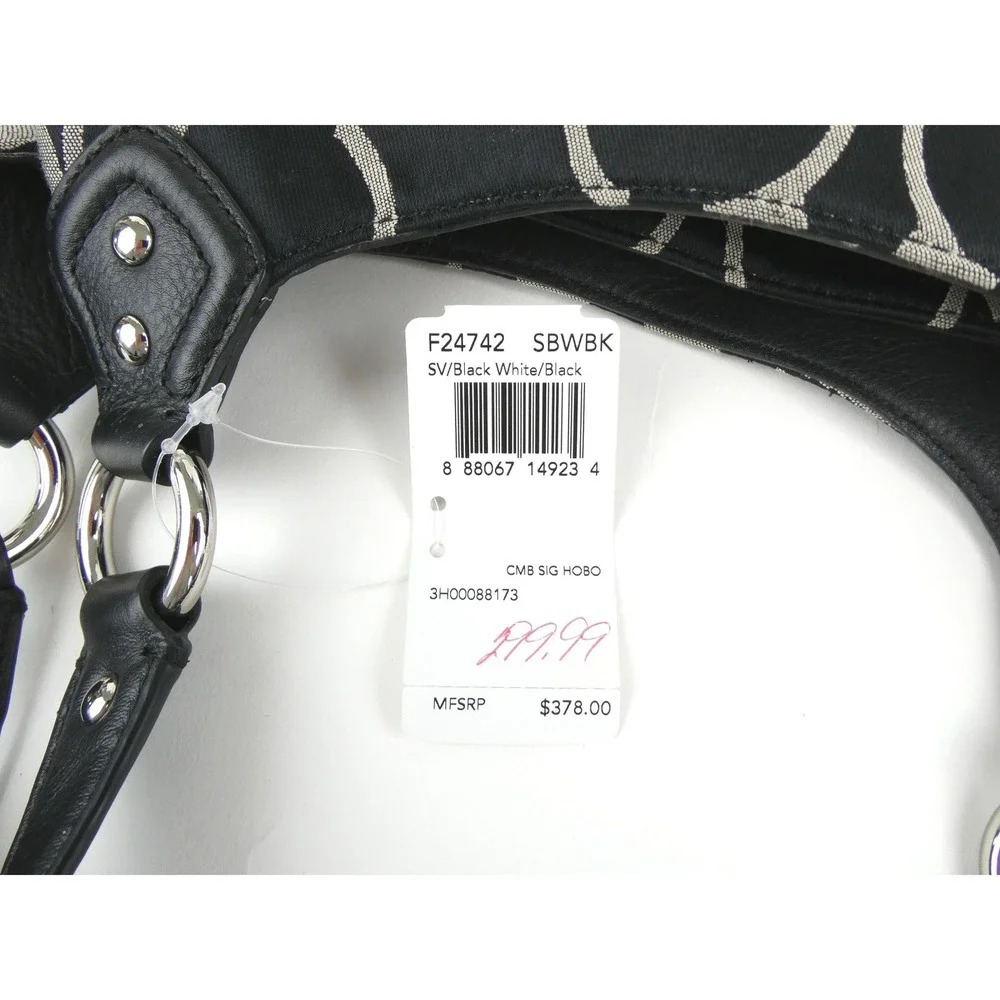 Coach‎ Campbell Signature Black White Hobo Shoulder Bag NWT F24742